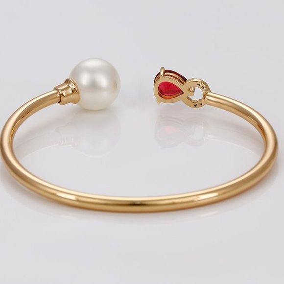 Gorgeous Ruby 18KGP Bangle Bracelet - Picture 10 of 13